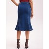 INSPIRE CHIC Women's Denim High Waisted Ruffled Knee Length Bodycon Fishtail Jean Skirt - 4 of 4