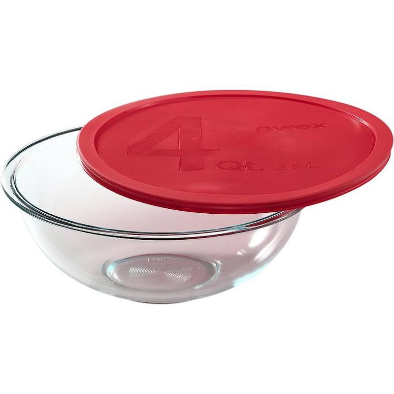 World Kitchen Smart Essentials 4-Quart Glass Mixing Bowl, Pack of 2 Bowls Red, 2 of 6