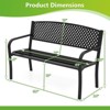 Costway 50 Inches Garden Bench Outdoor Bench with Patterned Backrest and Curved Armrests - 3 of 4