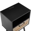 The 15.75" Rattan End table with Power Outlet & USB Ports , Modern nightstand - 4 of 4