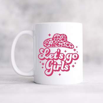 City Creek Prints Let's Go Girls Leopard Hat Mug - White