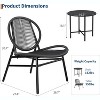 Jojoka 3 Piece Patio Bistro Set,Outdoor Seating Chairs,Modern Patio Chairs Set of 2 with Side Table for Garden,Black - 2 of 4