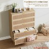 Rattan 5 Drawer Dresser for Bedroom, Chest of Drawers with Deep Drawers, Large Double Dresser for Closet with Wide Top, Tall Wooden Dresser - 3 of 4
