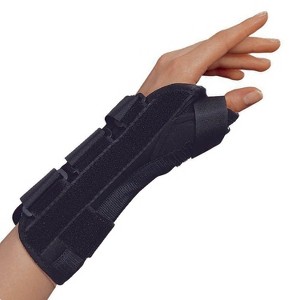OTC Wrist-Thumb Splint, 8-Inch Adult, Lightweight Breathable, Black, Left - 1 of 4