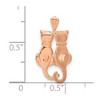 Black Bow Jewelry 14k Rose Gold Polished and Textured Double Cat Pendant - 4 of 4