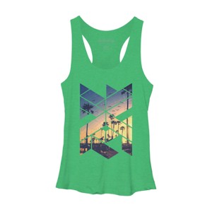 Women's Design By Humans Vintage Palm Beach Geometric By Magnussons Racerback Tank Top - 1 of 3