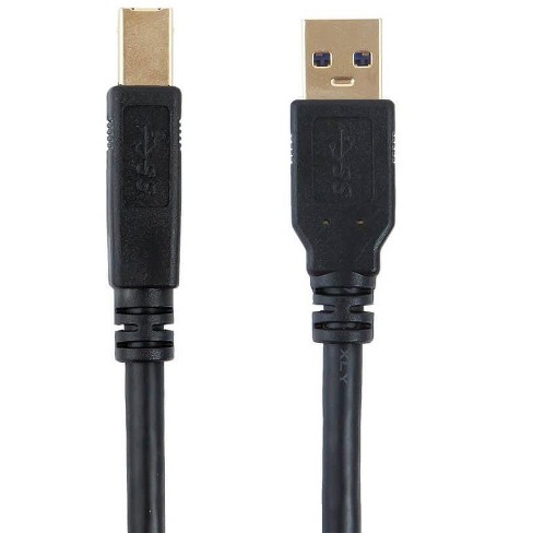Monoprice Usb 3.0 Cable 1.5 Feet - Black | Usb Type-a Male To Usb Type-b Compatible With Brother, Hp, Canon, Lexmark, Epson, Dell, Xerox, :