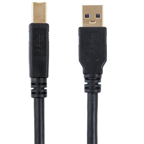 USB 3.0 A Male to B Male cable gold-plated - 6Feet