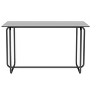 DOMETOUR Rectangle Dining Table with Metal Frame, Tempered Glass Dining Table for Kitchen Room, Black - 2 of 4