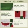 63" Large Christmas Cat Tree Tower Indoor: Tall Modern Cat Condo House with Scratching Post & Hammock - 4 of 4