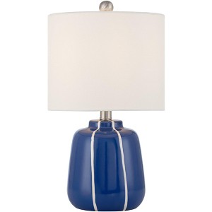 360 Lighting Quinn 18" High Blue and White Ceramic Table Lamp - 1 of 4