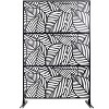 Okak Freestanding Decorative Privacy Screen, Outdoor Privacy Screen with Metal Frame, Patio Privacy Panels for Indoor or Outdoor Use, Black - 4 of 4