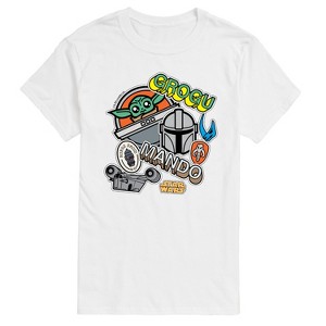 Men's - Star Wars - The Mandalorian Mando Grogu Stickers Short Sleeve Graphic T-Shirt - 1 of 4