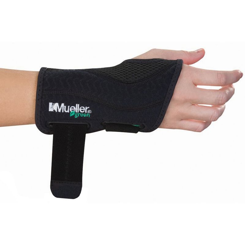 Mueller Green Fitted Right Hand Wrist Brace - Black, 1 of 2