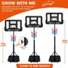 TopComfy Youth Portable Basketball Hoop Wall-Mounted Stand Adjustable 4.8 to 7.7FT for Indoor Outdoor Backyard Driveway, Black, 28"*20"*6" - 3 of 4
