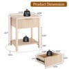 Gikpal Fluted Nightstand, Bedside Tables with Charging Station, Boho Side Tables with Drawer & Open Compartment for Bedroom - 2 of 4