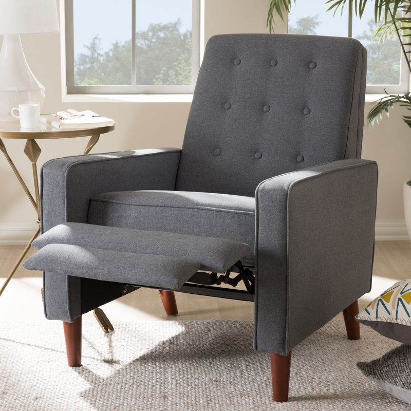 Mathias Mid - Century Modern Fabric Upholstered Lounge Chair - Baxton Studio, 3 of 14