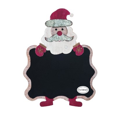 Transpac Wood 19 in. Black Christmas Chalkboard Santa