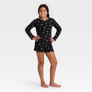 Girls' 2pc Long Sleeve Waffle Knit Pajama Set - Cat & Jack™ - 1 of 4