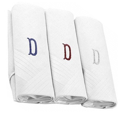 Men's Cotton Monogrammed Handkerchiefs Initial Letter Hanky