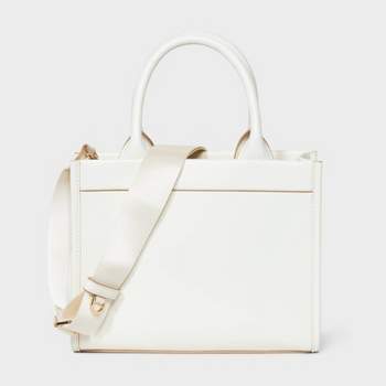 Small Boxy Tote Handbag - A New Day™ Off-White