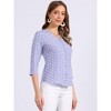 INSPIRE CHIC Women's Polka Dots 3/4 Sleeve Casual Button Front Shirt - 2 of 4