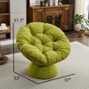 FONTOI Oversized Swivel Accent Chair, Swivel Barrel Chair, Upholstered Wingback Chair for Bedroom Living Room, Olive Blue, 33"*31.5"*37" - 3 of 4