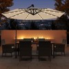 Costway 10 FT Solar Offset Hanging Umbrella Patio Cantilever Umbrella with 32 LED Lights Brown/Turquoise/Beige/Gray/Red - 2 of 4