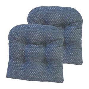 Gripper 15" x 15" Raindrops Universal Chair Cushion Set of 2 - Blue: Indoor Kitchen Seat Cushions, Half-Circle, Polyester - 1 of 2