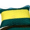 Slickblue 3 PC Handmade Full/Queen Quilt Set, Reversible Vermicelli Quilted, Horizontal Stripes, 37 Color Options - 2 of 4