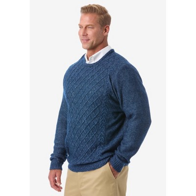 KingSize Soft Cable Knit Crewneck Sweater