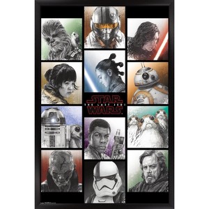 Trends International 24X36 Star Wars: The Last Jedi - Grid Framed Wall Poster Prints - 1 of 4