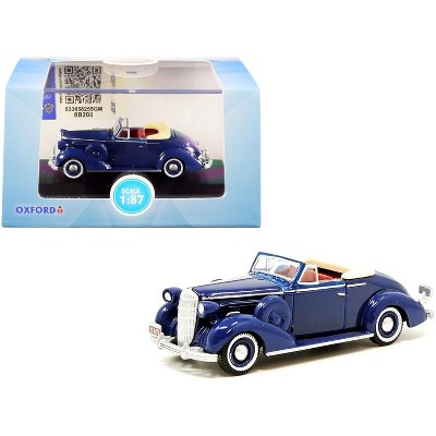 1936 Buick Special Convertible Coupe Musketeer Blue 1/87 (HO) Scale Diecast Model Car by Oxford Diecast