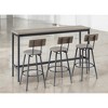 Industrial 63" Bar Table Set with 3 PU Upholstered Stools, Modern Breakfast Table for Kitchen, Living Room, or Banquet Hall - 4 of 4