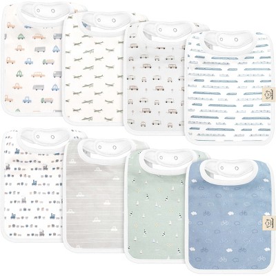 Image of KeaBabies 8-Pack Organic Baby Bibs for Boy, Girl, Drool Bibs, Baby Bib for Girls, Boys, Newborn Teething Bibs (Vessels)