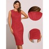 INSPIRE CHIC Women's Faux Suede Sleeveless Crewneck Split Hem Work Sheath Dress - 2 of 4