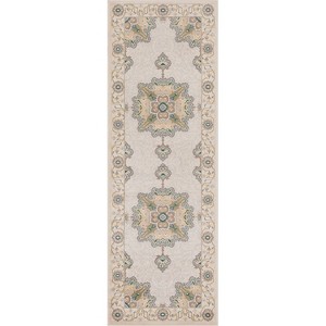 Traditional Medallion Border Indoor Area Rug or Runner by Blue Nile Mills  - 1 of 4
