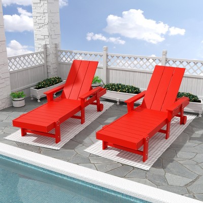 WestinTrends Ashore 2 Piece Reclining Chaise Lounge With Arms & Wheels