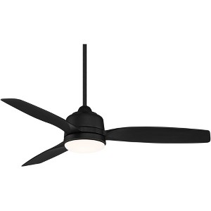 54" Casa Vieja Tres Aurora Modern Indoor Outdoor Ceiling Fan with Dimmable LED Light Remote Matte Black Opal Diffuser Wet Rated for Patio Exterior - 1 of 4