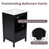 MAYEERTY 20" Bathroom Vanity with Sink 1 Door Shelf Adjustable Foot Pads Drawer Black - 4 of 4
