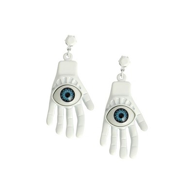 SOHI Women's Chalk White The Hamsa Drop Earrings