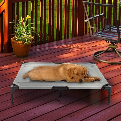 Large Gray Waterproof Elevated Outdoor Pet Bed