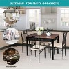 Tangkula 5 Piece Dining Set Wood Metal Table and Chairs Kitchen Furniture - 4 of 4