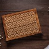 Mela Artisans Carved Scallop Handcrafted Box in Medium Burnt Finish - Large - 3 of 4
