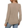Coolmee Women's Long Sleeve Shirts Pleated Crewneck Business Casual Blouses - 3 of 4