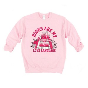 Simply Sage Market Women's Graphic Sweatshirt Books Are My Love Language Heart - 1 of 4
