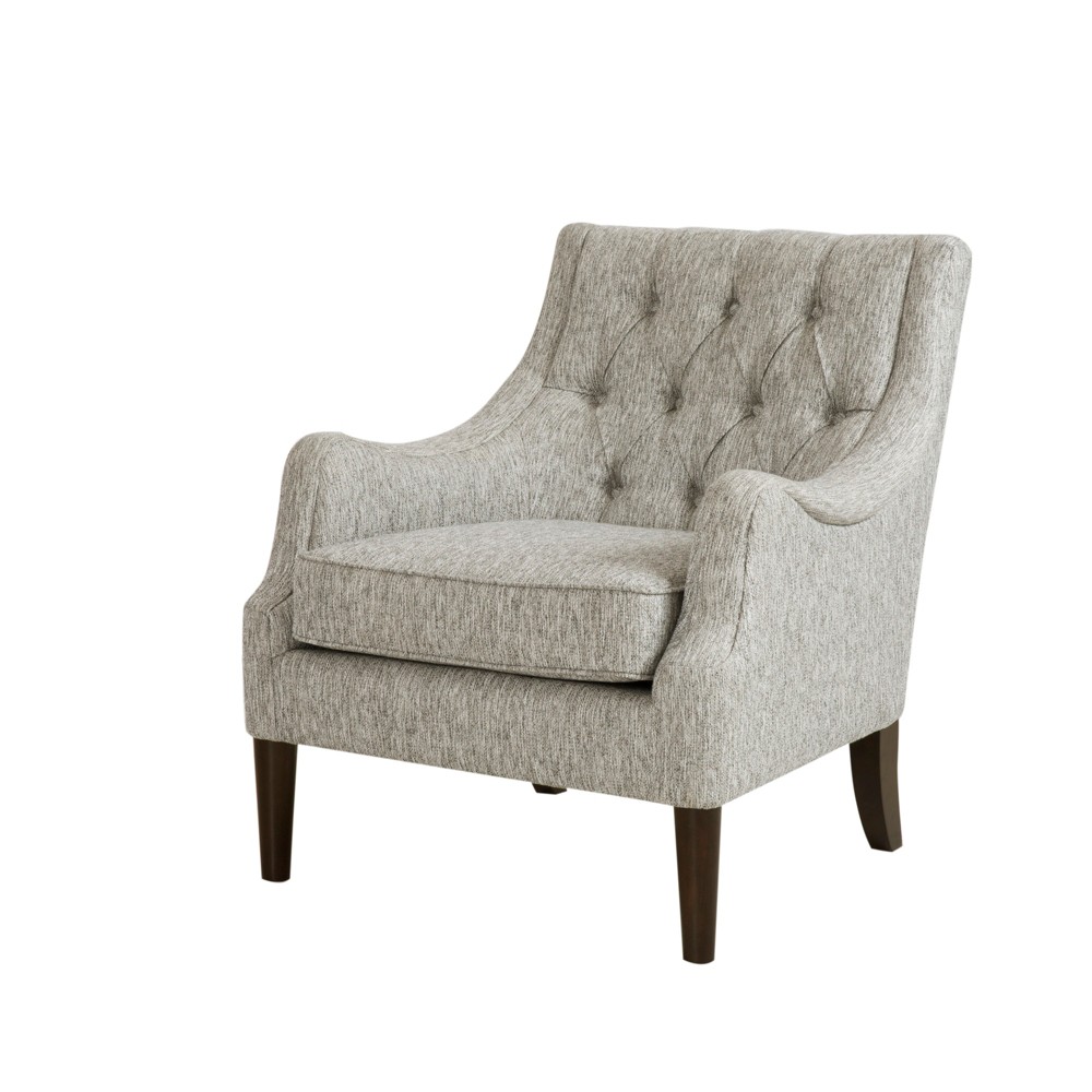 Photos - Chair Cassie Button Tufted Accent  Gray - Madison Park