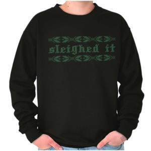 Ugly Christmas Sleighed It Pattern Sweatshirt for Men or Women Brisco Brands - 1 of 4
