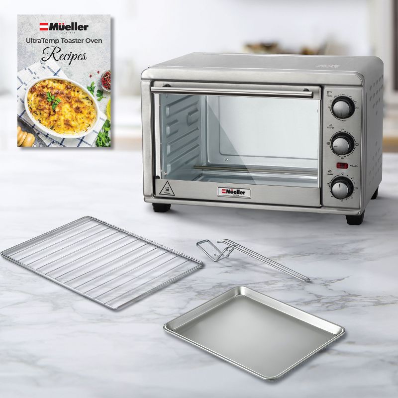 Mueller AeroHeat Convection Toaster Oven 1200W, Broil, Toast, Bake, 8 Slice, Stainless Steel, 5 of 9