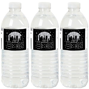 Big Dot of Happiness Nighttime City Skyline - New York Party Water Bottle Sticker Labels - Set of 20 - 1 of 4